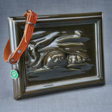 Portrait Dog Urn for Ashes in Brown