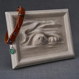 Portrait Dog Urn for Ashes in Crackle Glaze