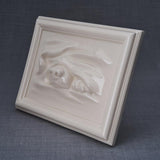 Portrait Dog Urn for Ashes in Cream