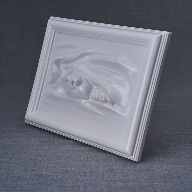 Dog Cremation Urn For Pets Ashes In White Left View