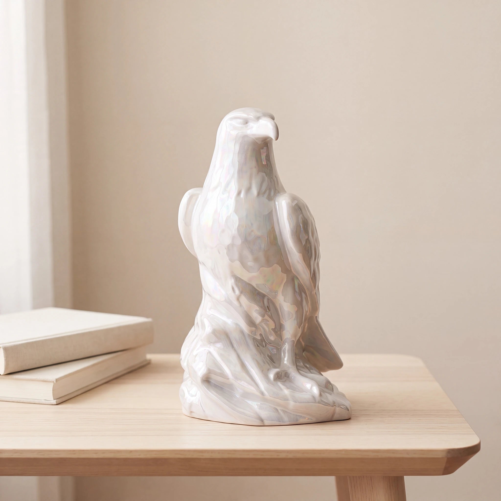 Eagle Adult Cremation Urn for Ashes in Pearlescent White