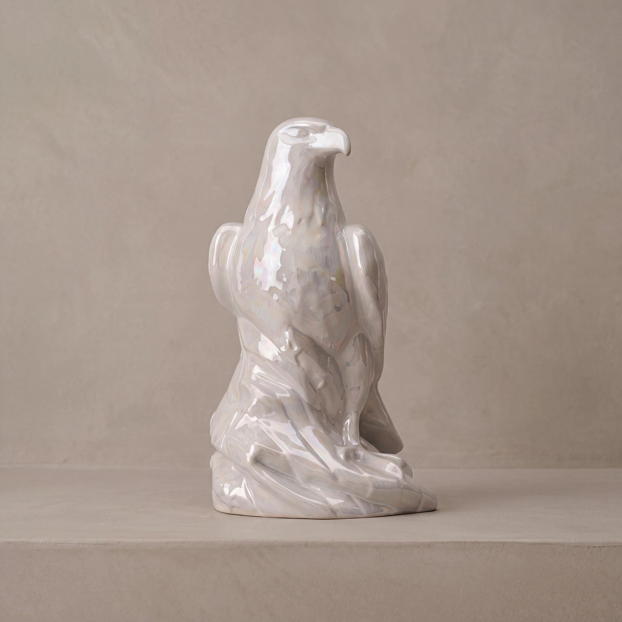 Eagle Adult Cremation Urn for Ashes in Pearlescent White