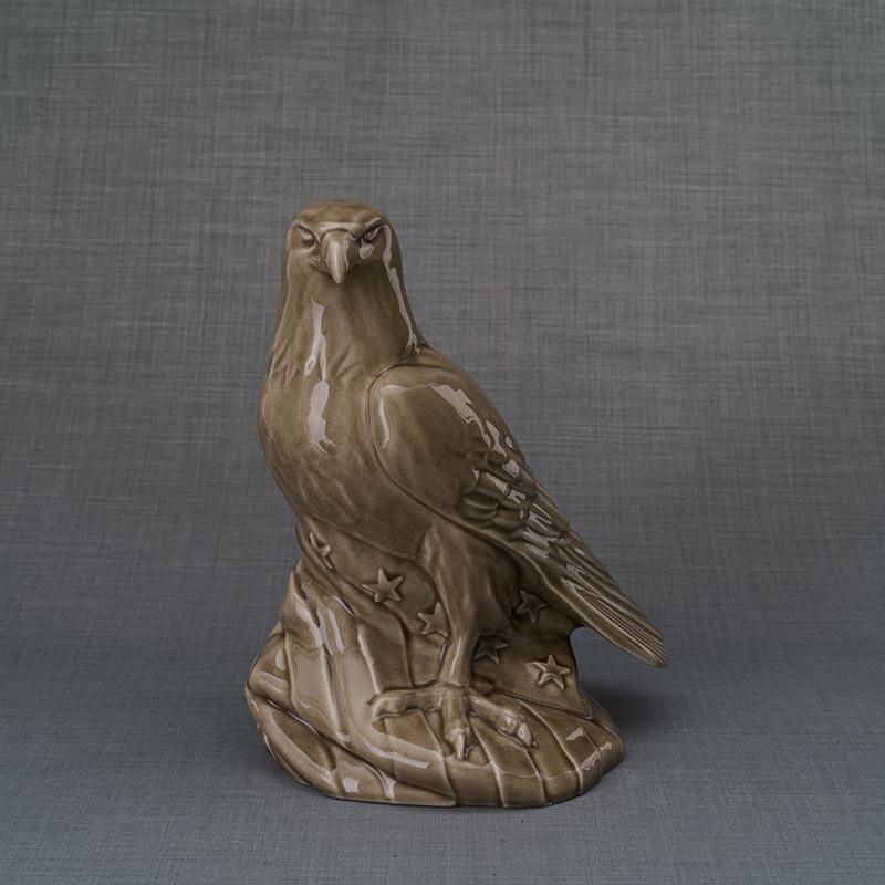 Eagle Adult Cremation Urn for Ashes in Dark Beige