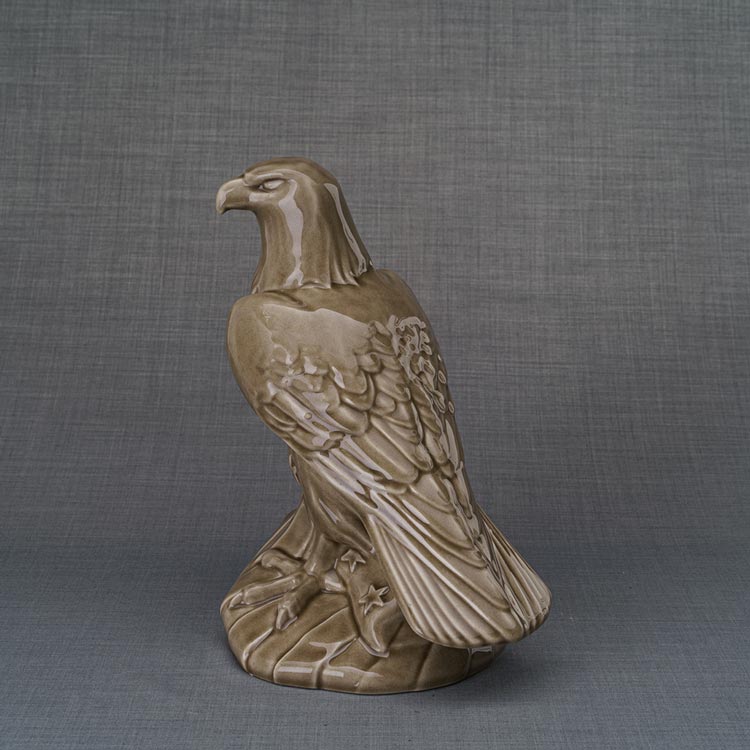 Eagle Adult Cremation Urn for Ashes in Dark Beige
