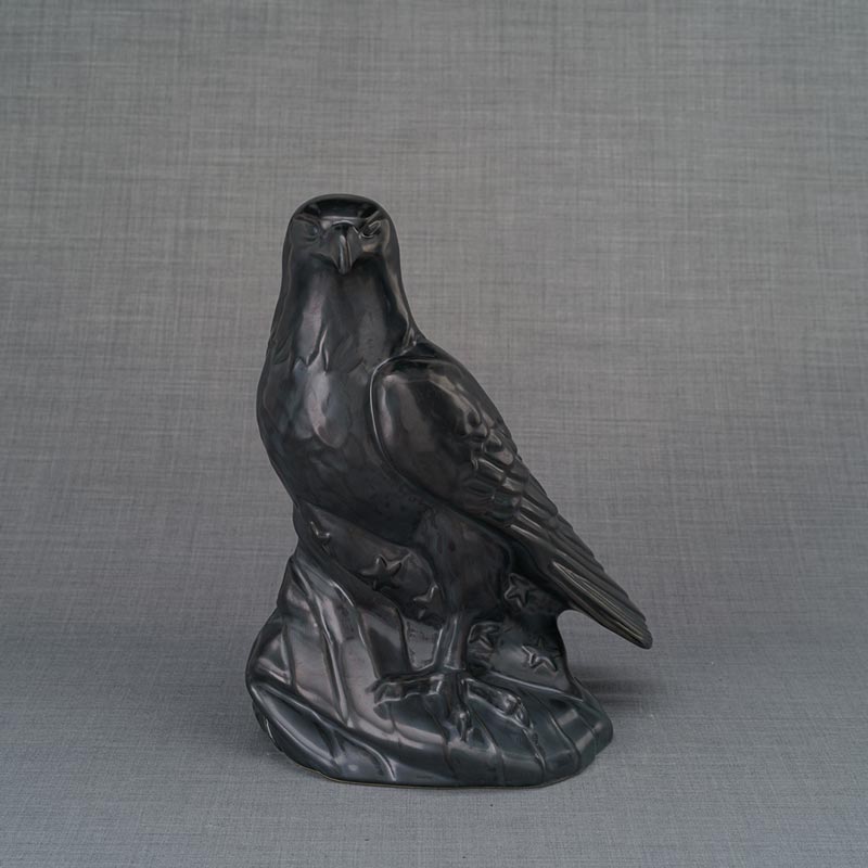 Eagle Adult Cremation Urn for Ashes in Matte Black