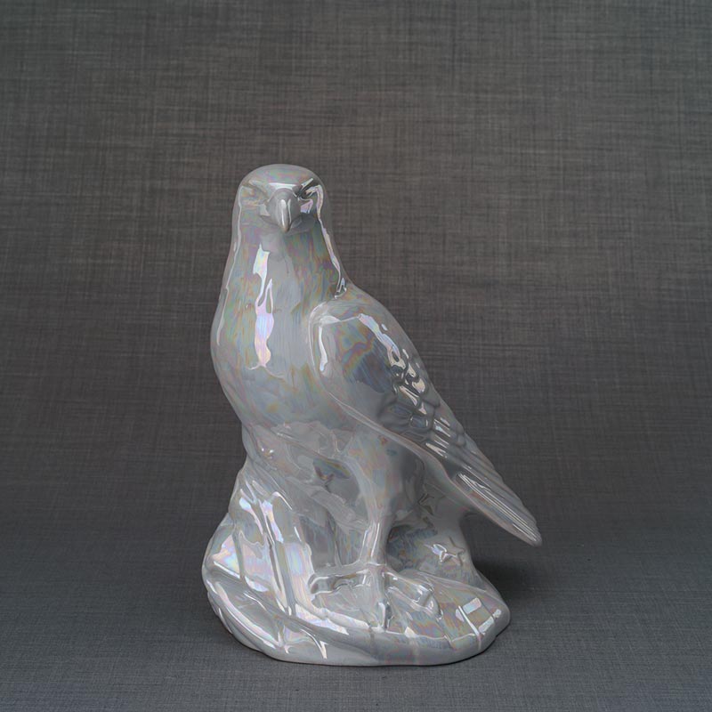 Eagle Adult Cremation Urn for Ashes in Pearlescent White
