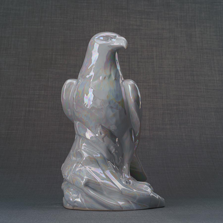 Eagle Adult Cremation Urn for Ashes in Pearlescent White
