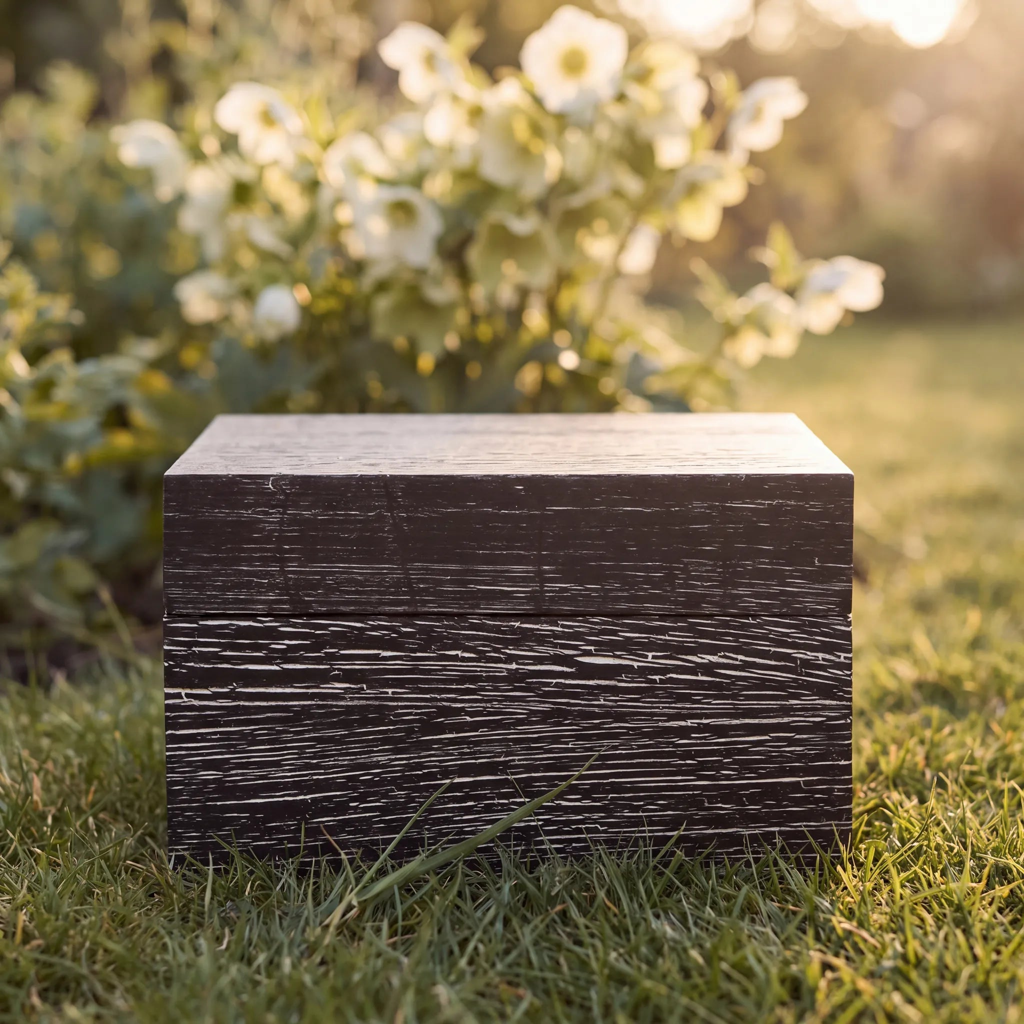 EarthUrn Chest Biodegradable Urn for Ashes in Antique Brown - Small