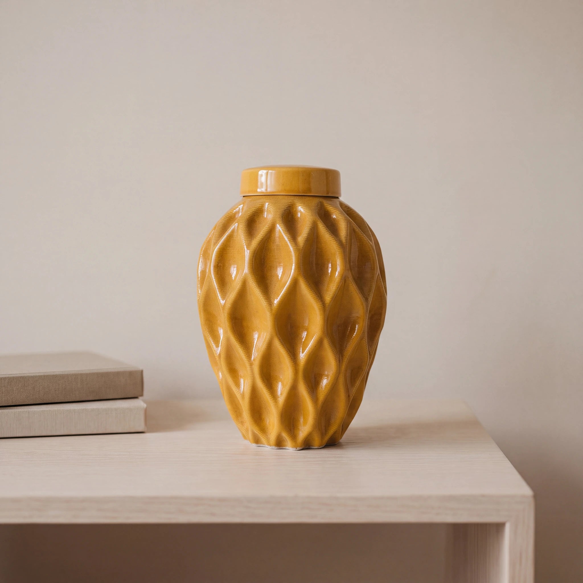 Echo Adult Cremation Urn for Ashes in Amber Yellow