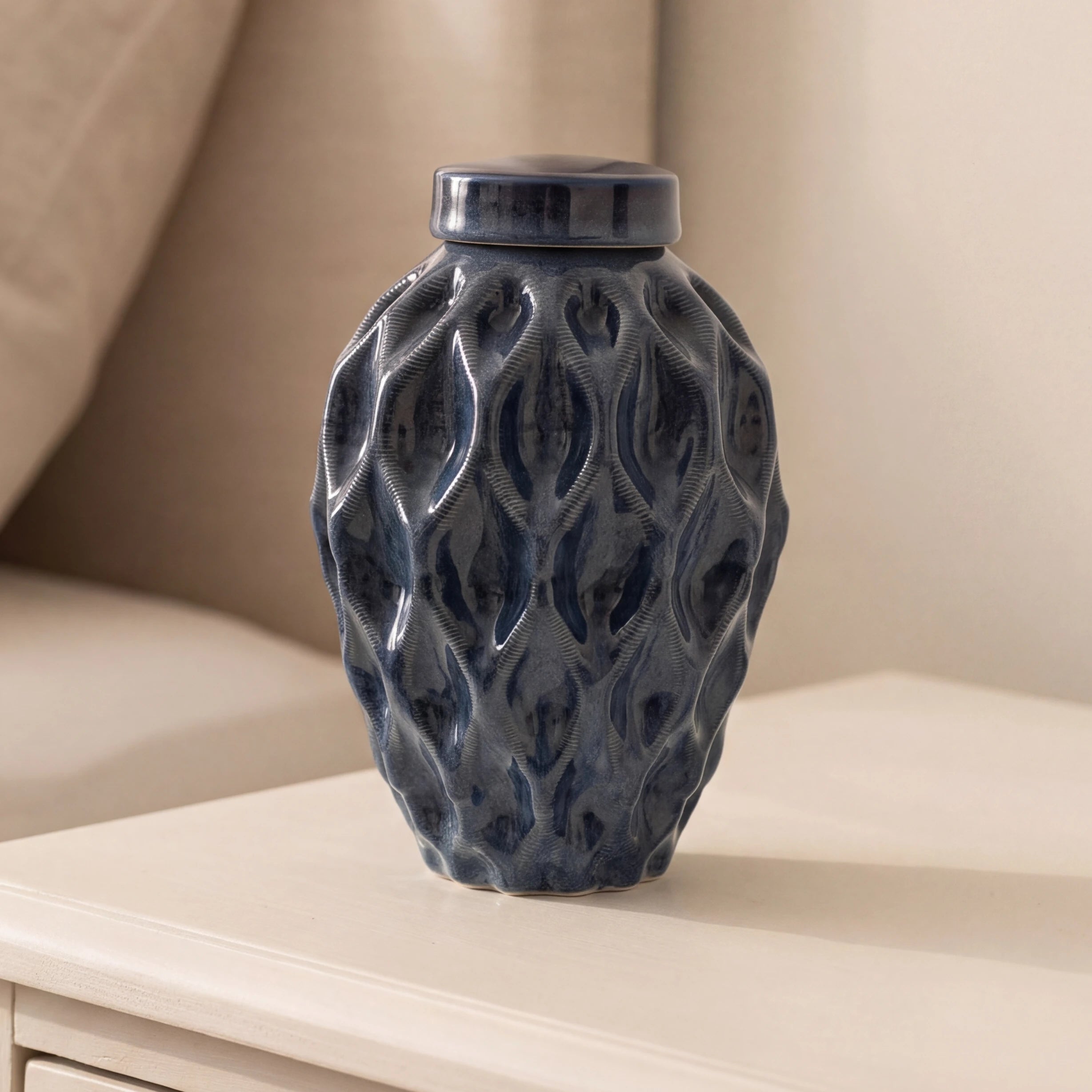Echo-Medium-Urn-for-Ashes-in-Blue-Bedroom-Chest-CROP