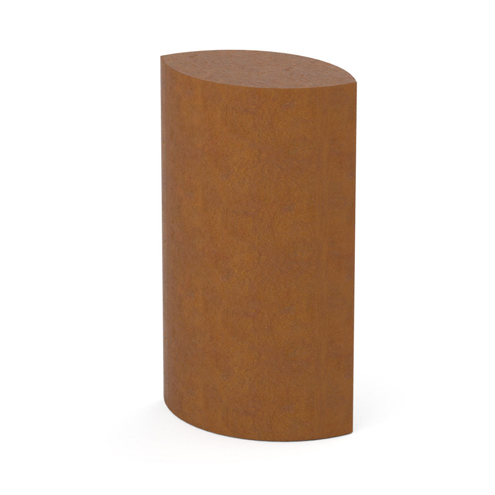 Ellipse Small Urn for Ashes in Corten Steel