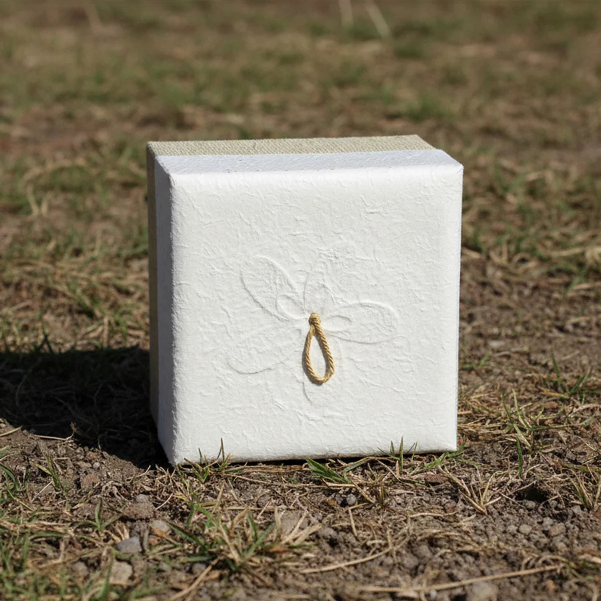 Embrace Biodegradable Urn for Ashes in White Hemp - Medium