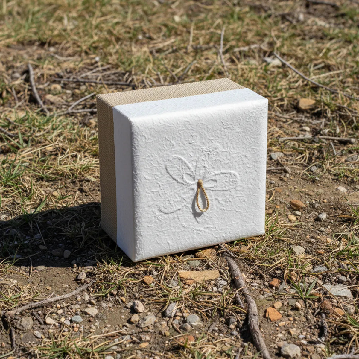 Embrace Biodegradable Urn for Ashes in White Hemp - Small