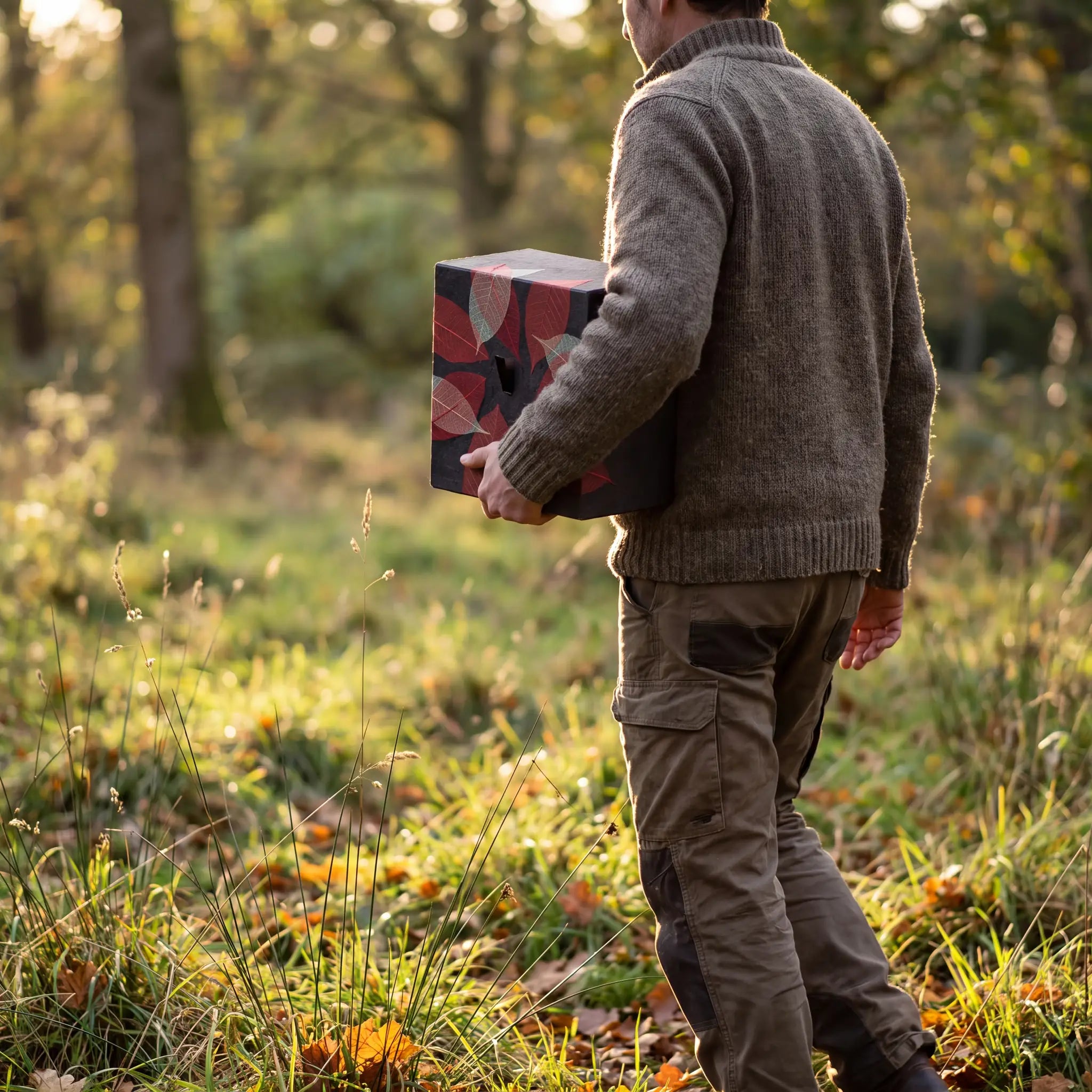 Embrace Biodegradable Urn for Ashes in Autumn Leaves - Adult