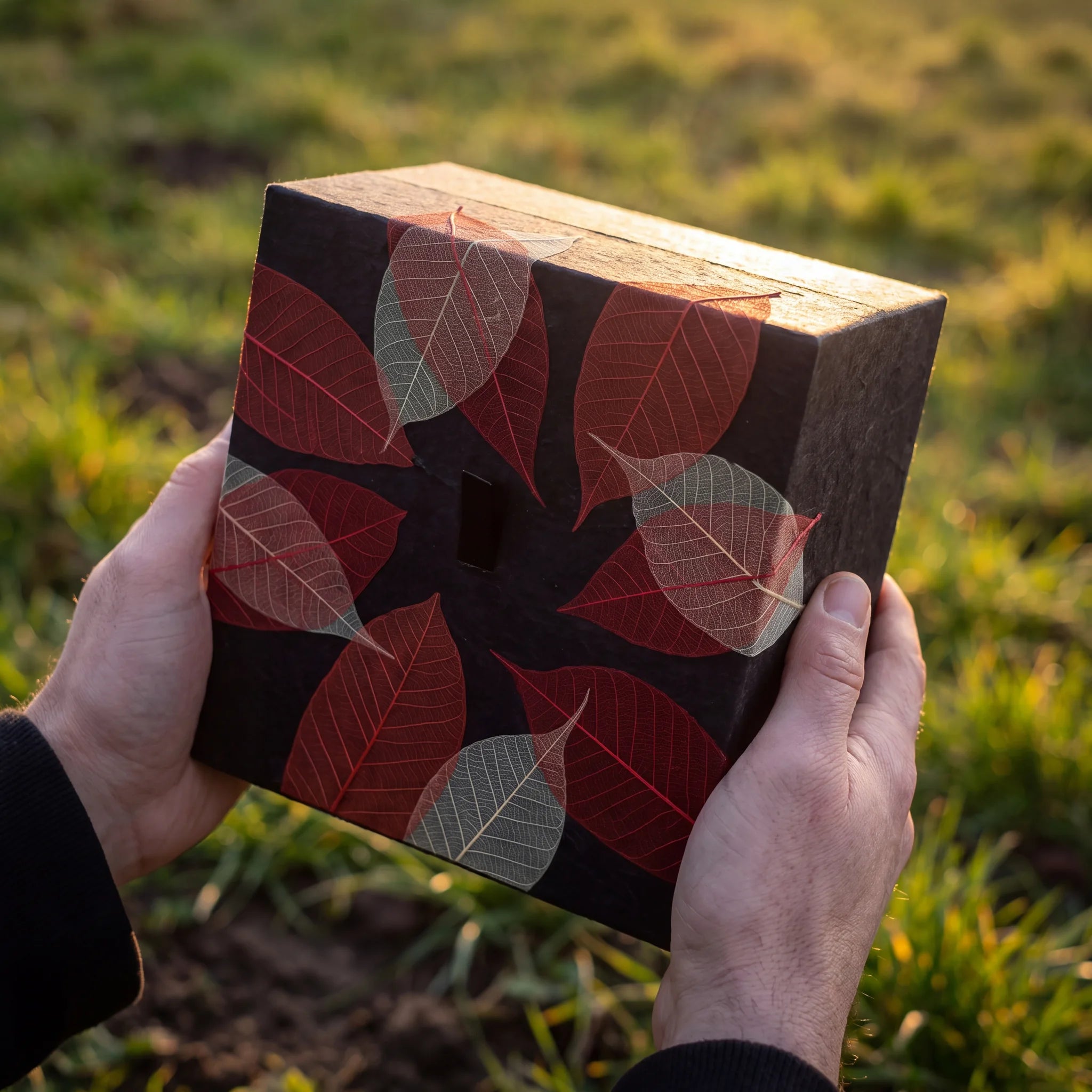 Embrace Biodegradable Urn for Ashes in Autumn Leaves - Adult