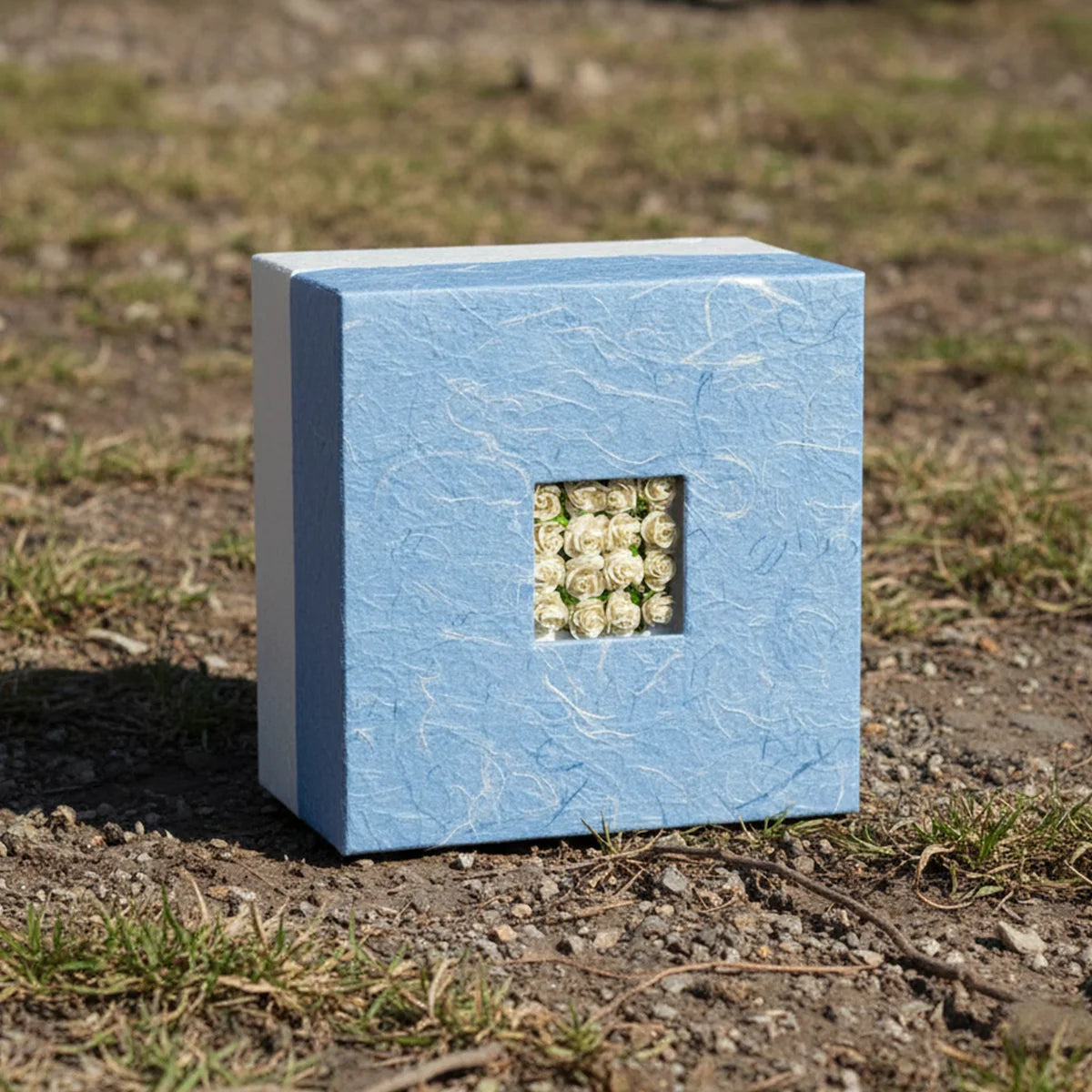 Embrace Biodegradable Urn for Ashes in Blue - Medium