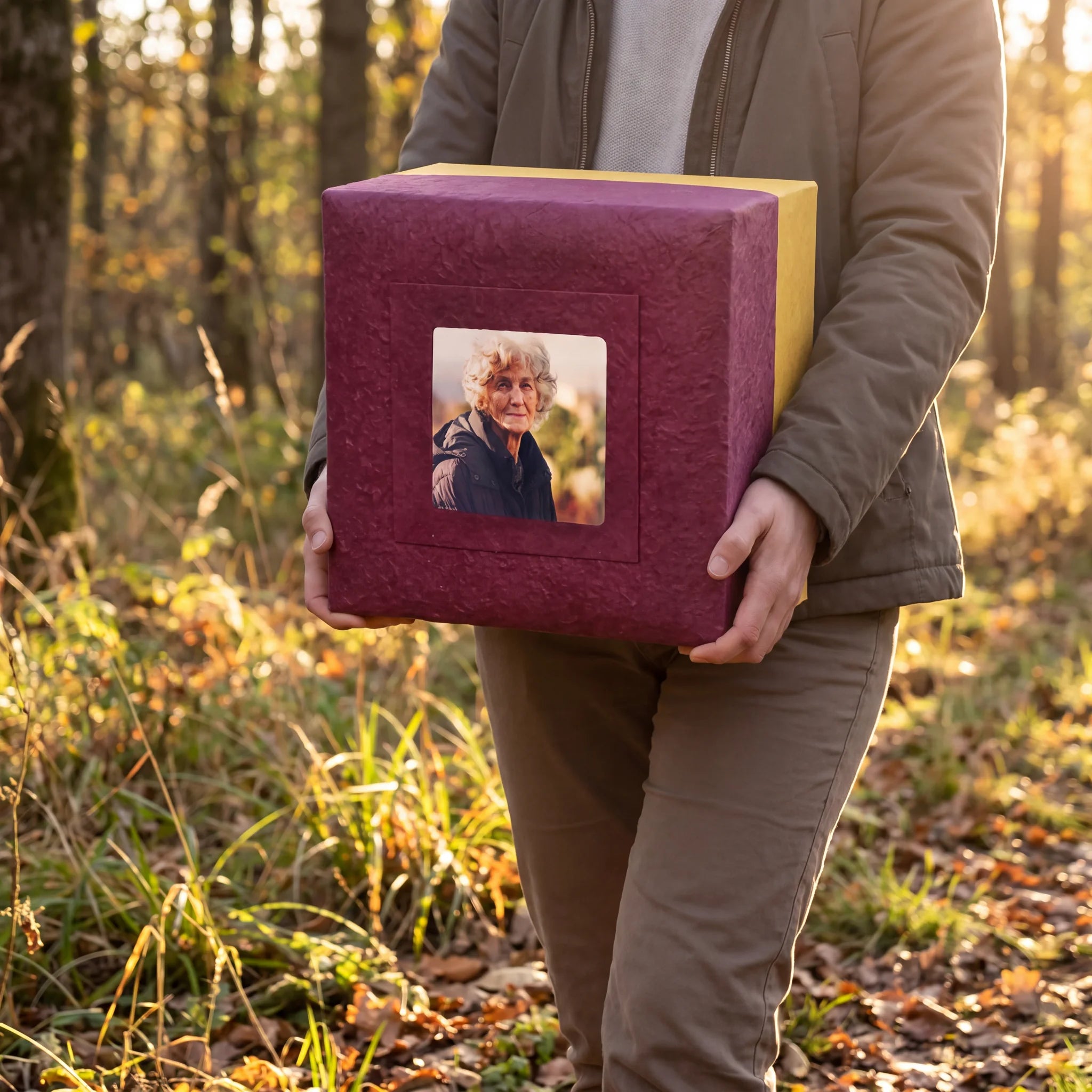 Embrace Biodegradable Urn for Ashes in Burgundy - Adult