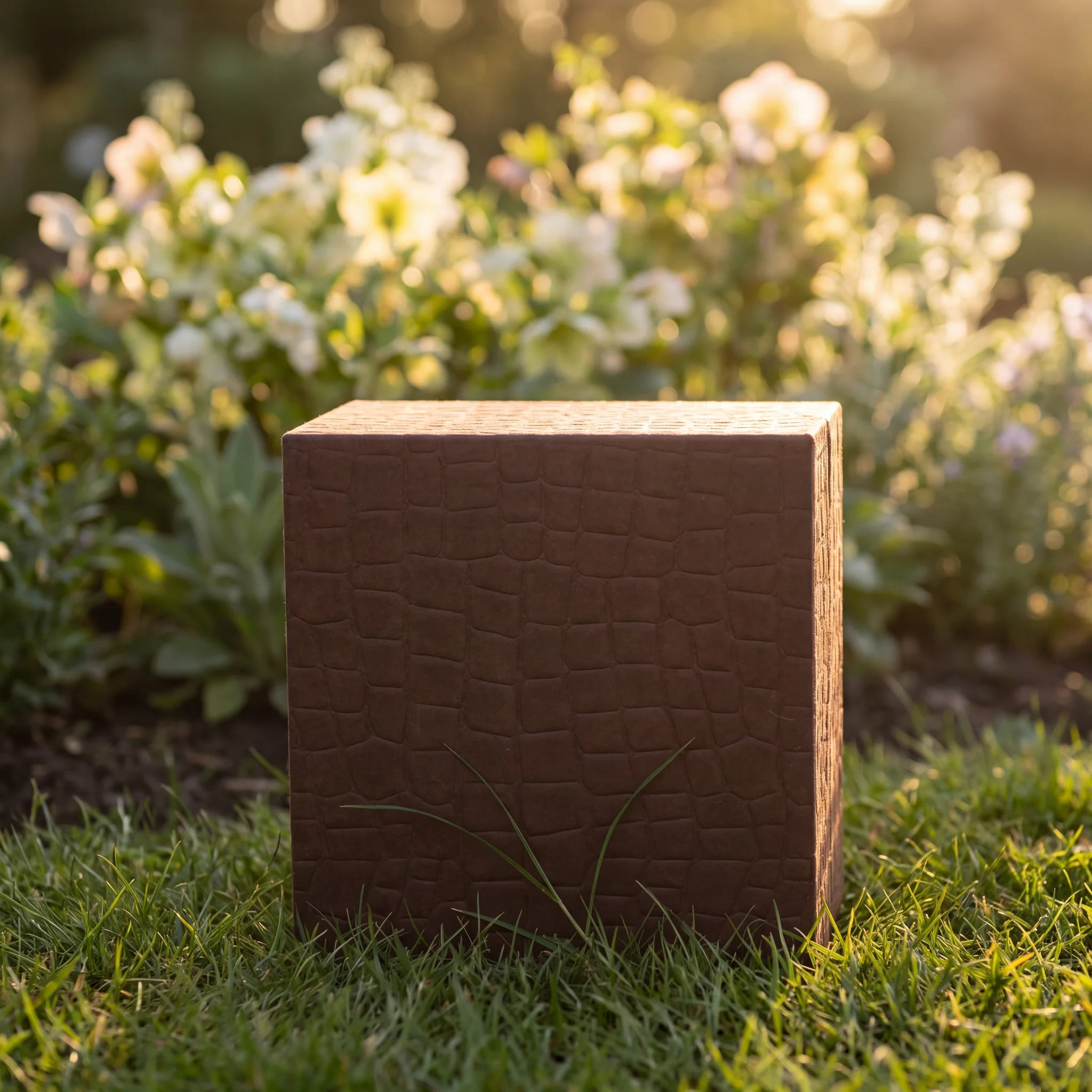Embrace Biodegradable Urn for Ashes in Embossed Brown - Adult