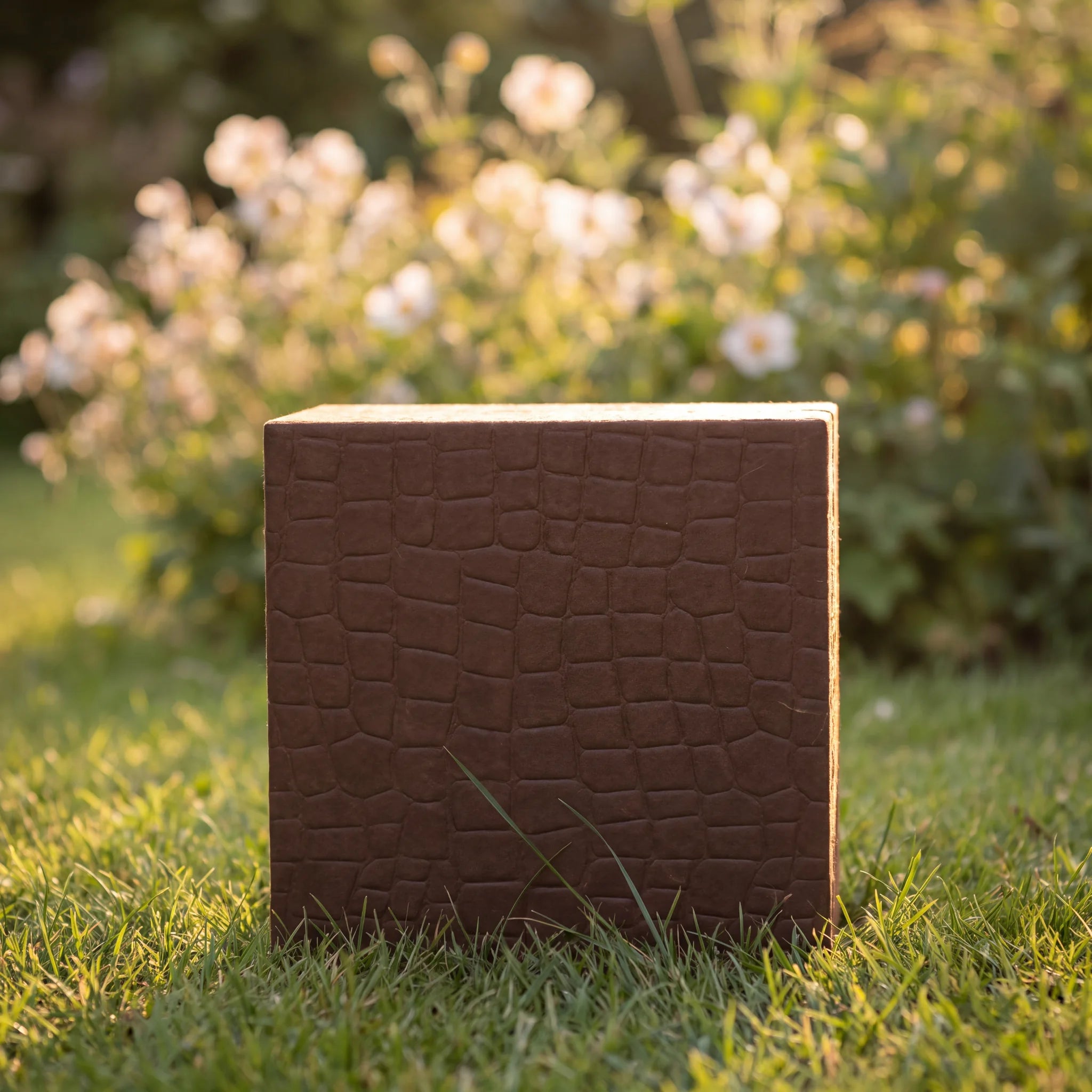 Embrace Biodegradable Urn for Ashes in Embossed Brown - Small