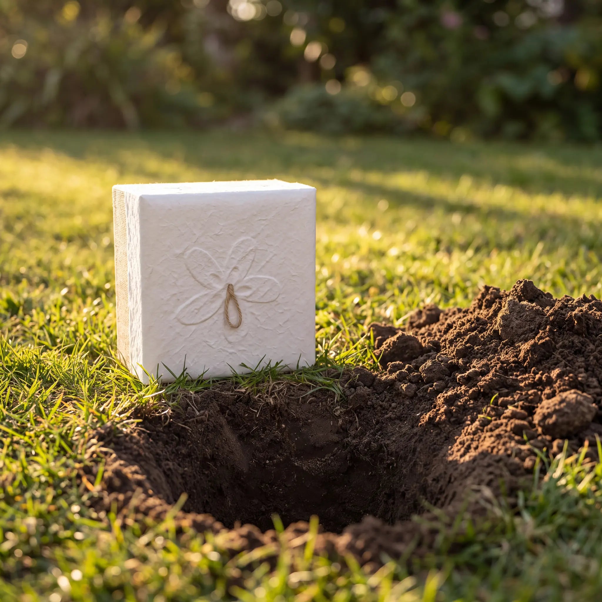 Embrace Biodegradable Urn for Ashes in White Hemp - Adult