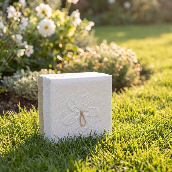 Embrace Biodegradable Urn for Ashes in White Hemp - Adult