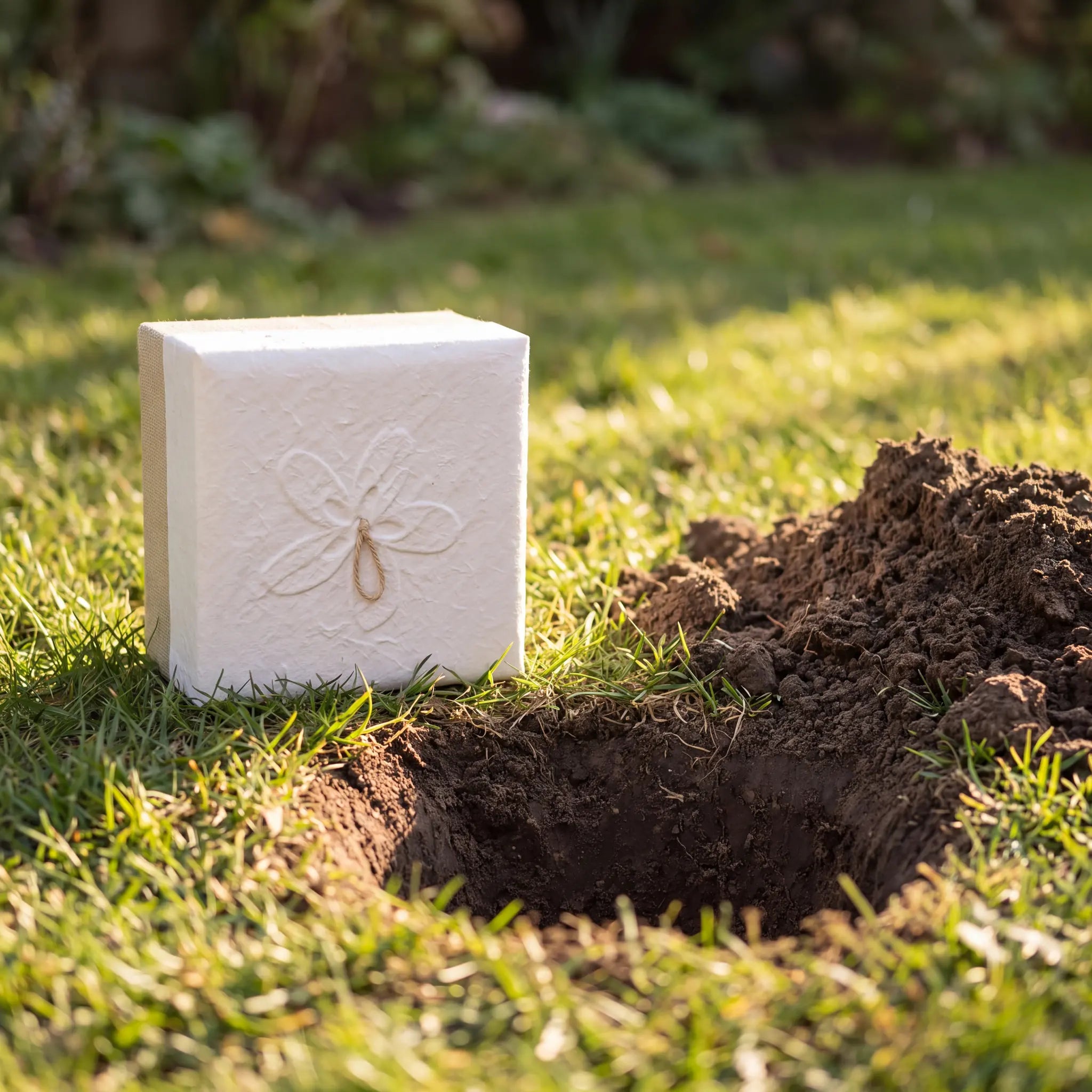 Embrace Biodegradable Urn for Ashes in White Hemp - Small