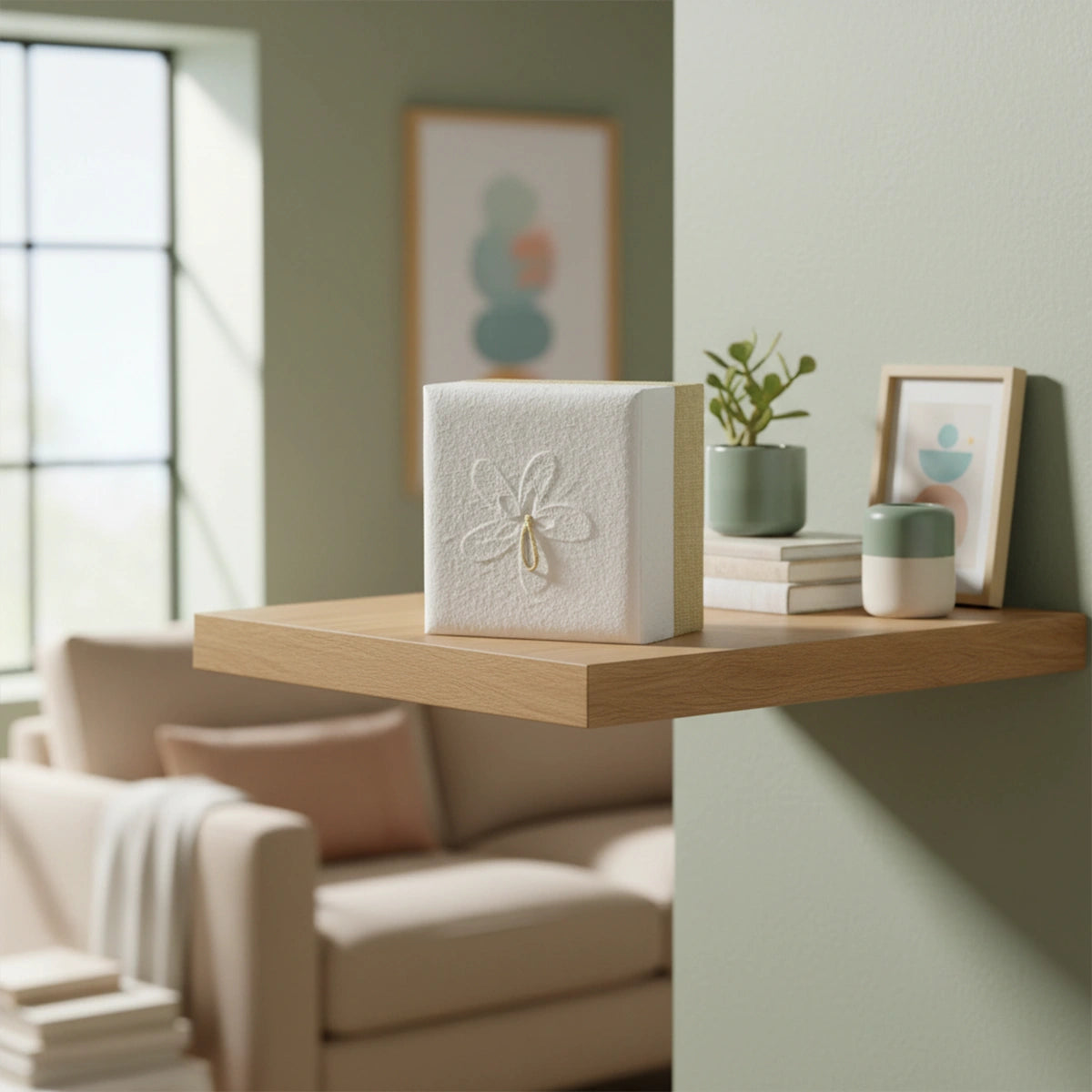 Embrace Biodegradable Urn for Ashes in White Hemp - Small