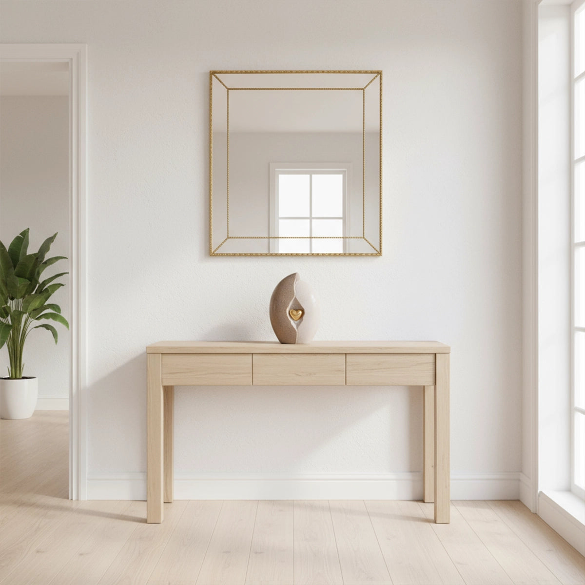 Embrace Heart Medium Urn for Ashes in Brown and Gold