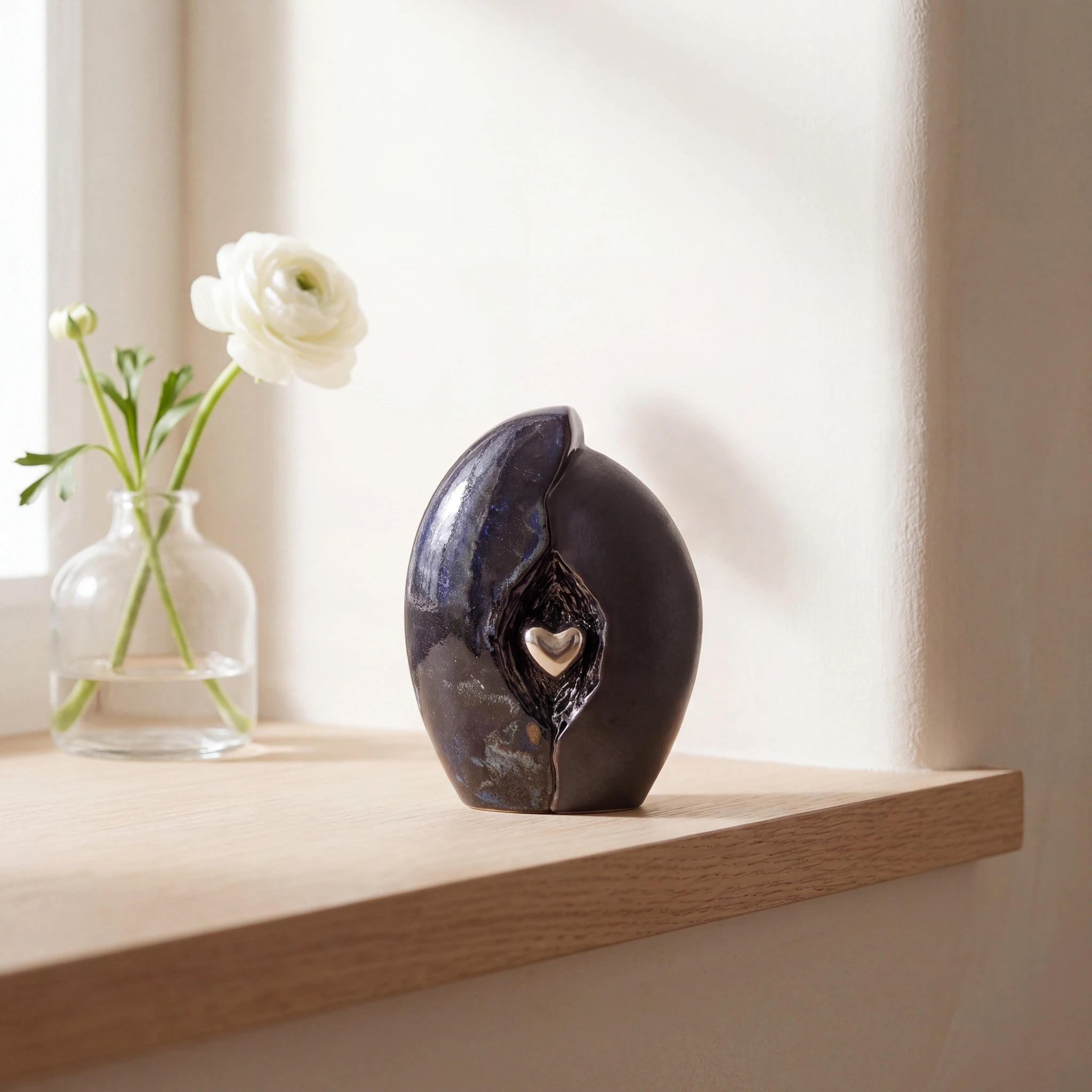 Embrace-Heart-Small-Urn-for-Ashes-in-Dark-Blue-and-Black-keepsake_bud_vase