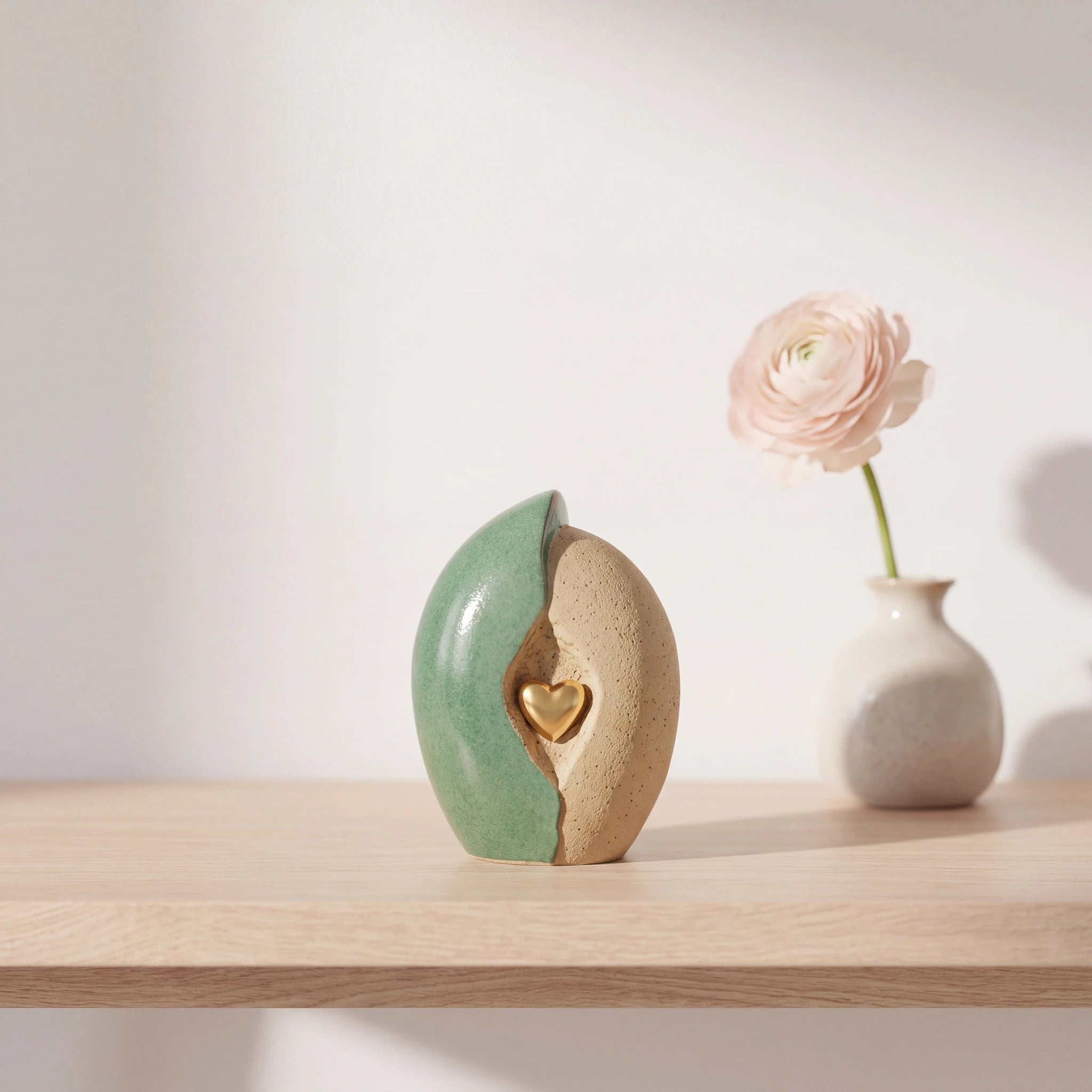 Embrace-Heart-Small-Urn-for-Ashes-in-Fern-Green-and-Sand-keepsake_bud_vase