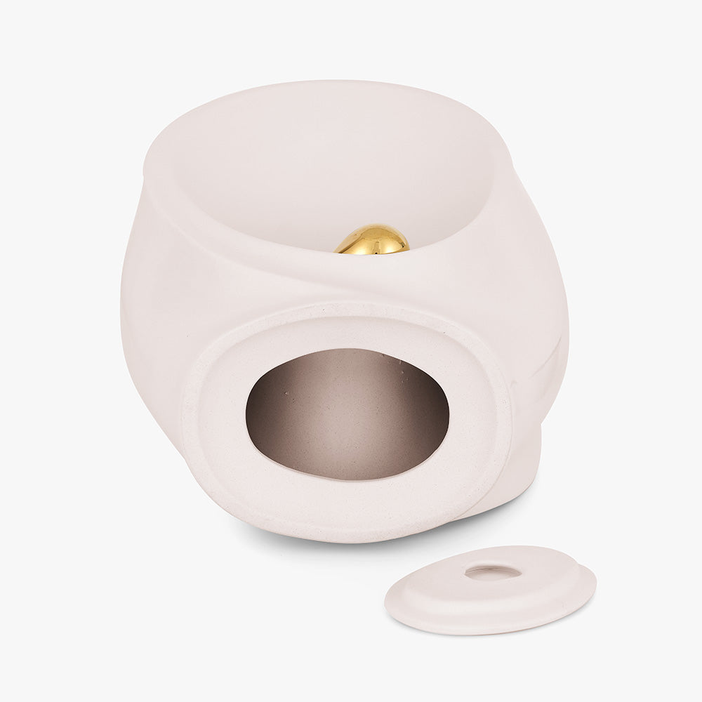 Enduring Heart Adult Cremation Urn for Ashes in White and Gold