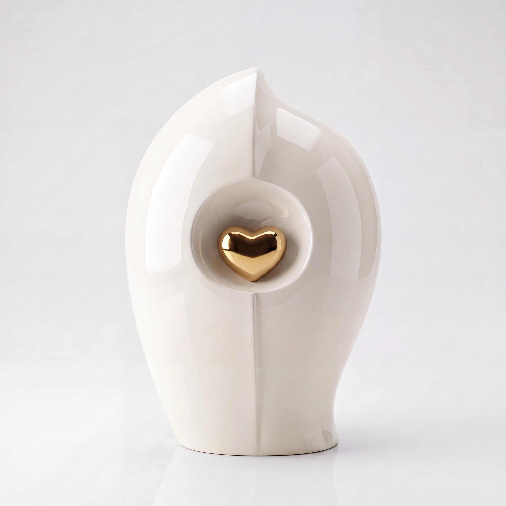 Enduring Heart Medium Urn for Ashes in Ivory and Gold