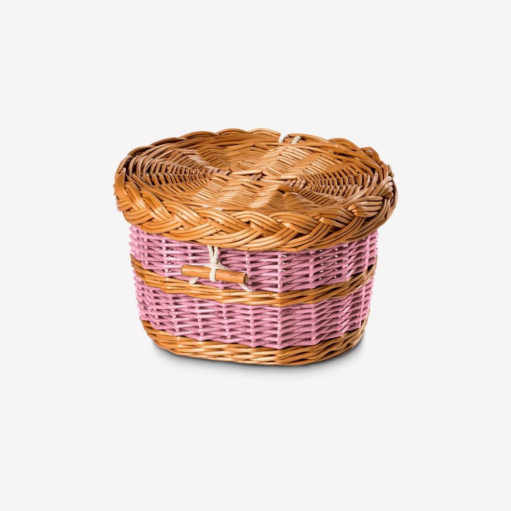 English Willow Biodegradable Urn for Ashes in Light Pink