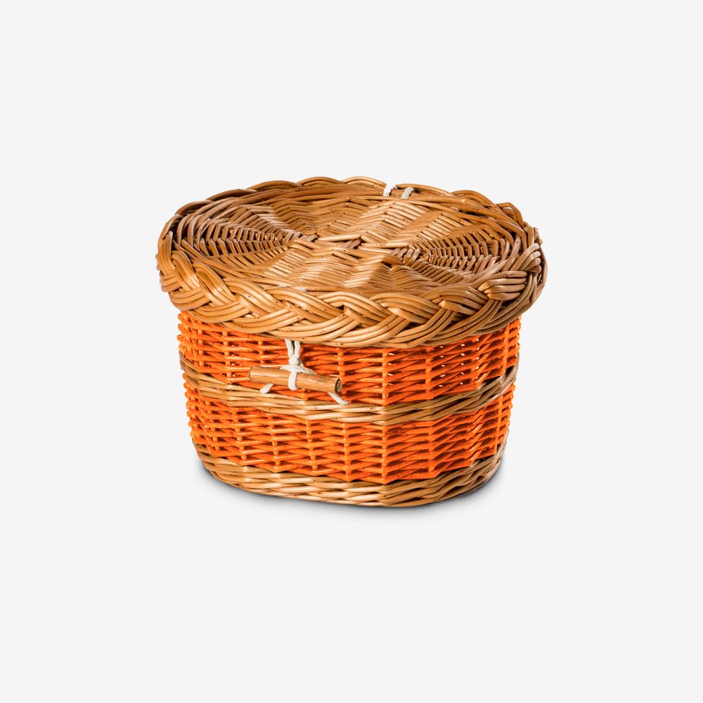 English Willow Biodegradable Urn for Ashes in Orange