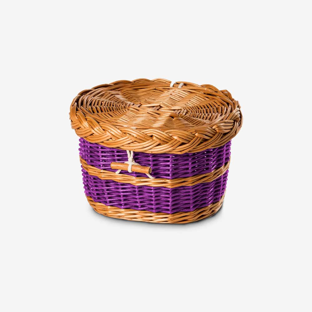 English Willow Biodegradable Urn for Ashes in Purple