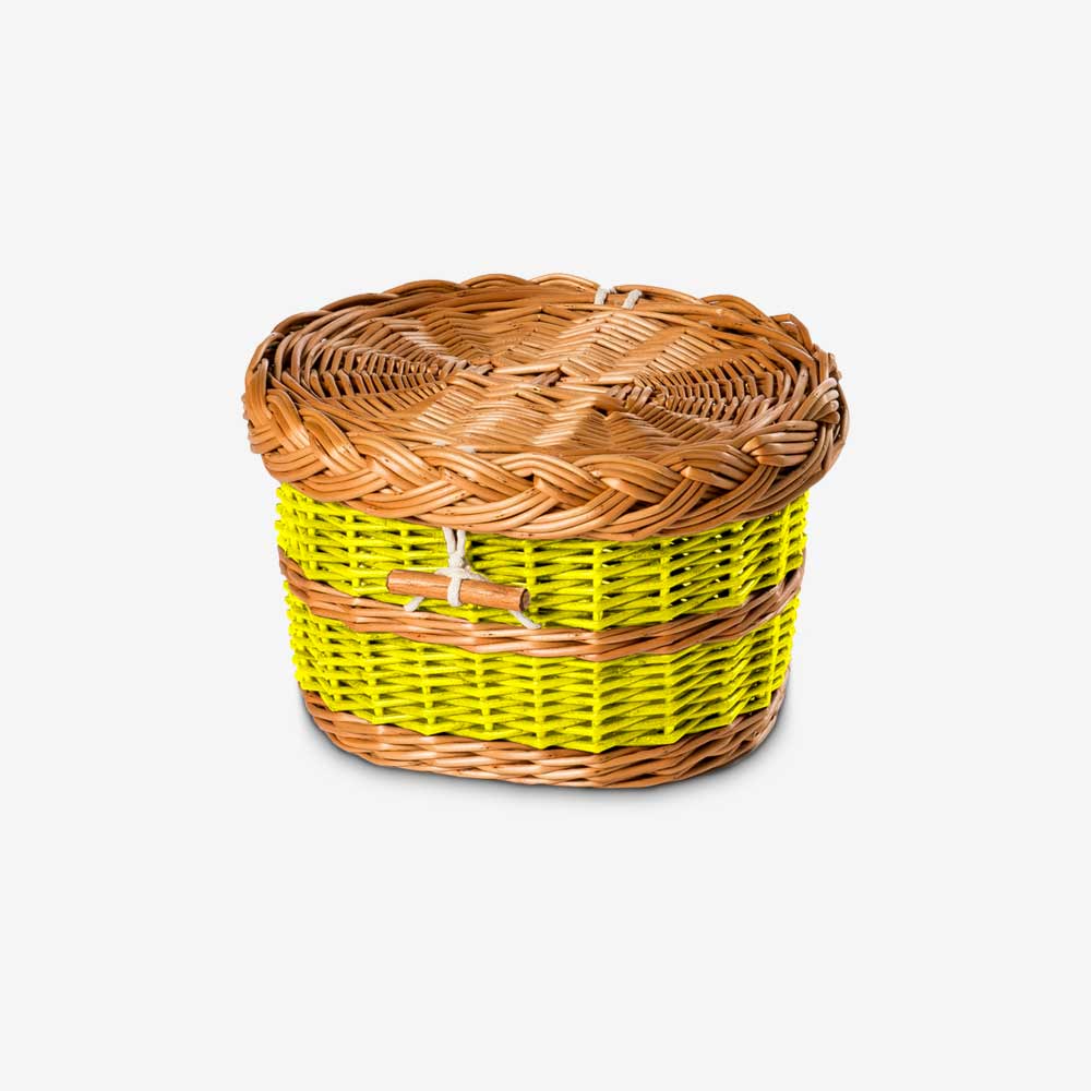 English Willow Biodegradable Urn for Ashes in Yellow