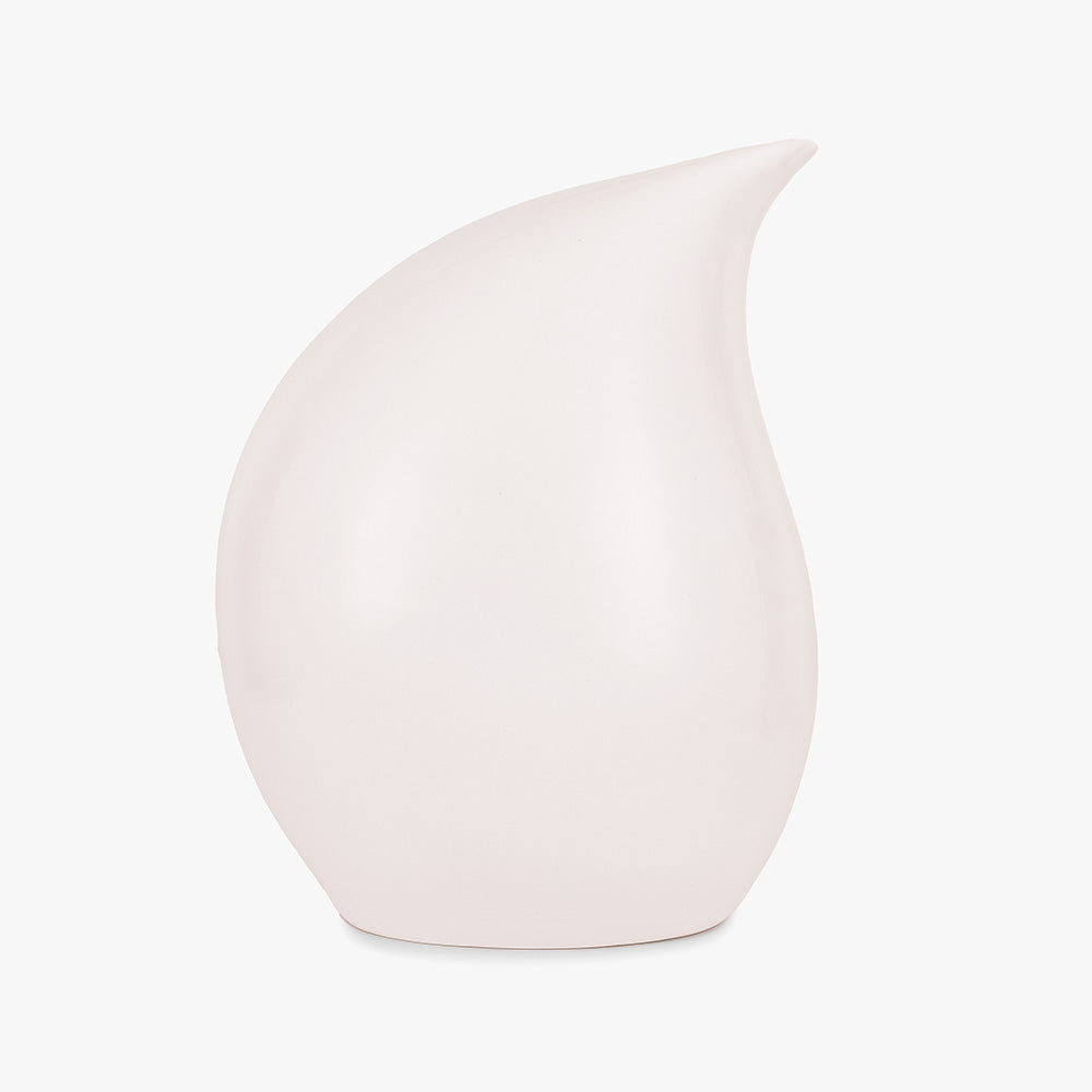 Eternal Flame Adult Cremation Urn for Ashes in White and Gold