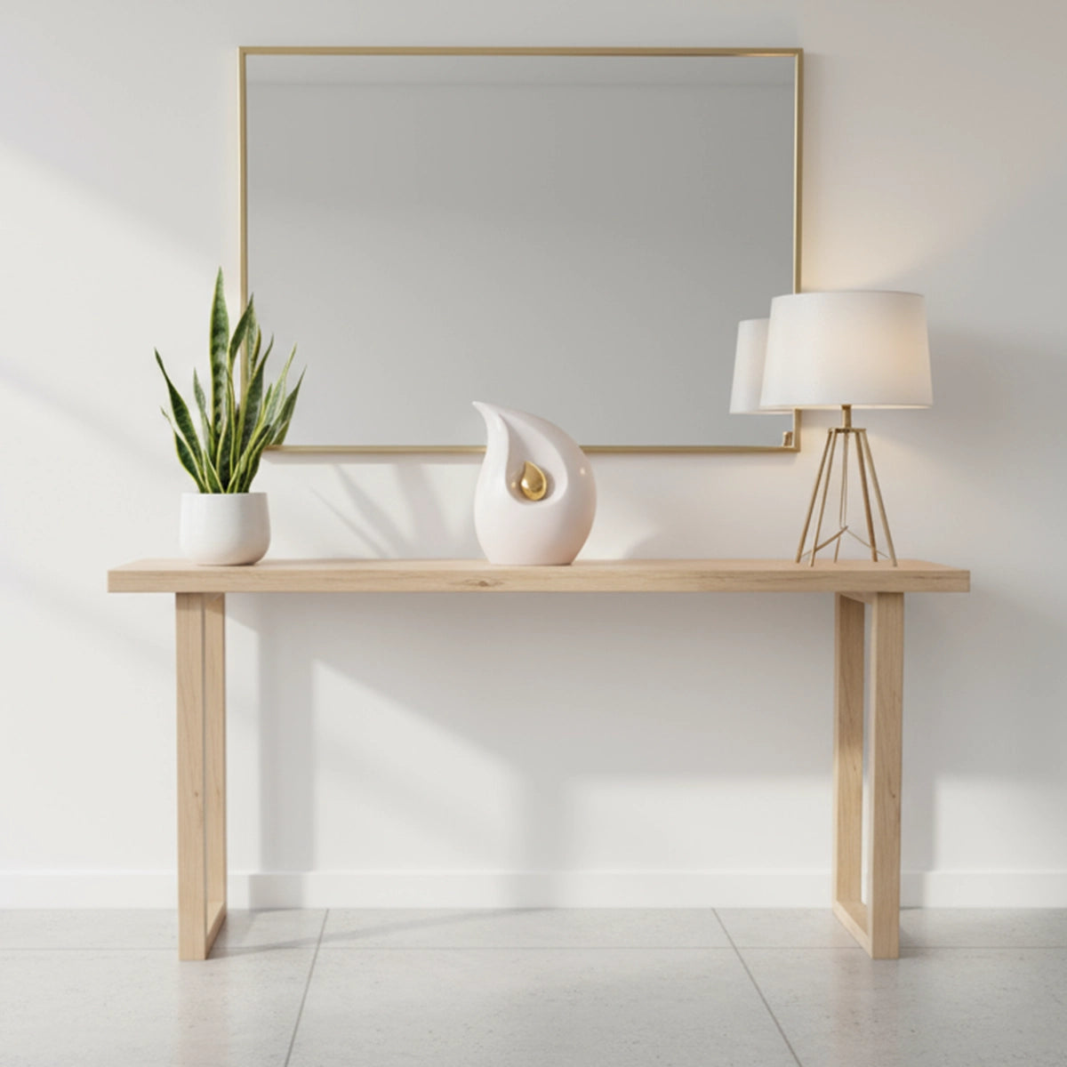 Eternal Flame Adult Cremation Urn for Ashes in White and Gold