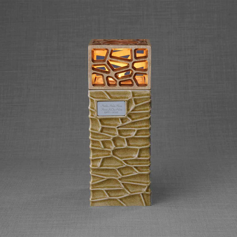 Eternal Lantern Candle Adult Cremation Urn for Ashes in Dark Sand