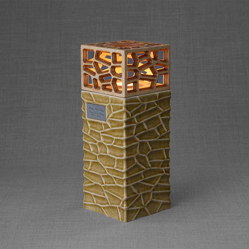 Eternal Lantern Candle Adult Cremation Urn for Ashes in Dark Sand
