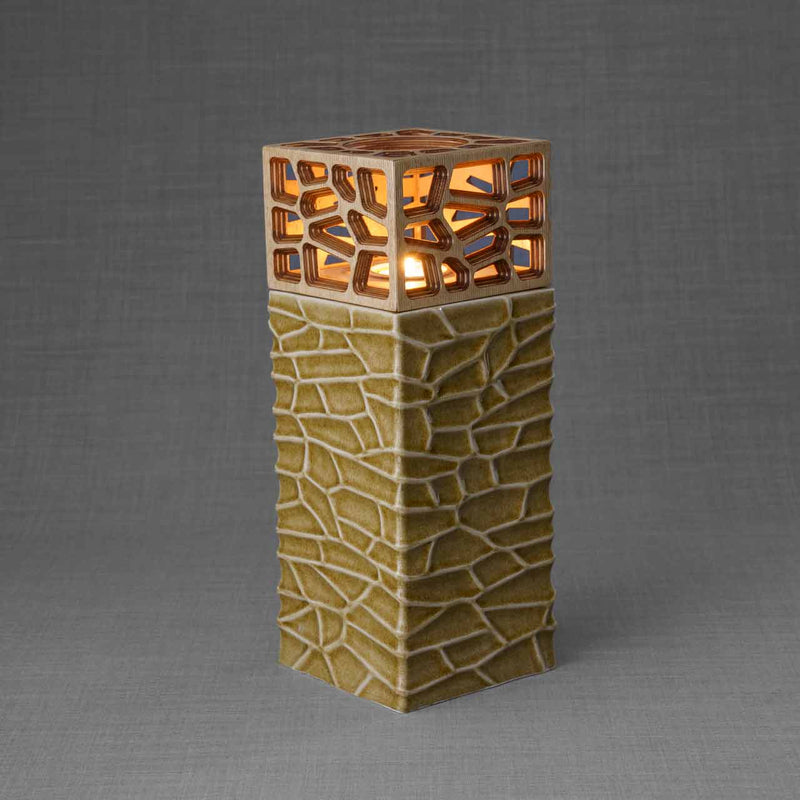 Eternal Lantern Candle Adult Cremation Urn for Ashes in Dark Sand