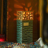 Eternal Lantern Candle Adult Cremation Urn for Ashes in Oily Green