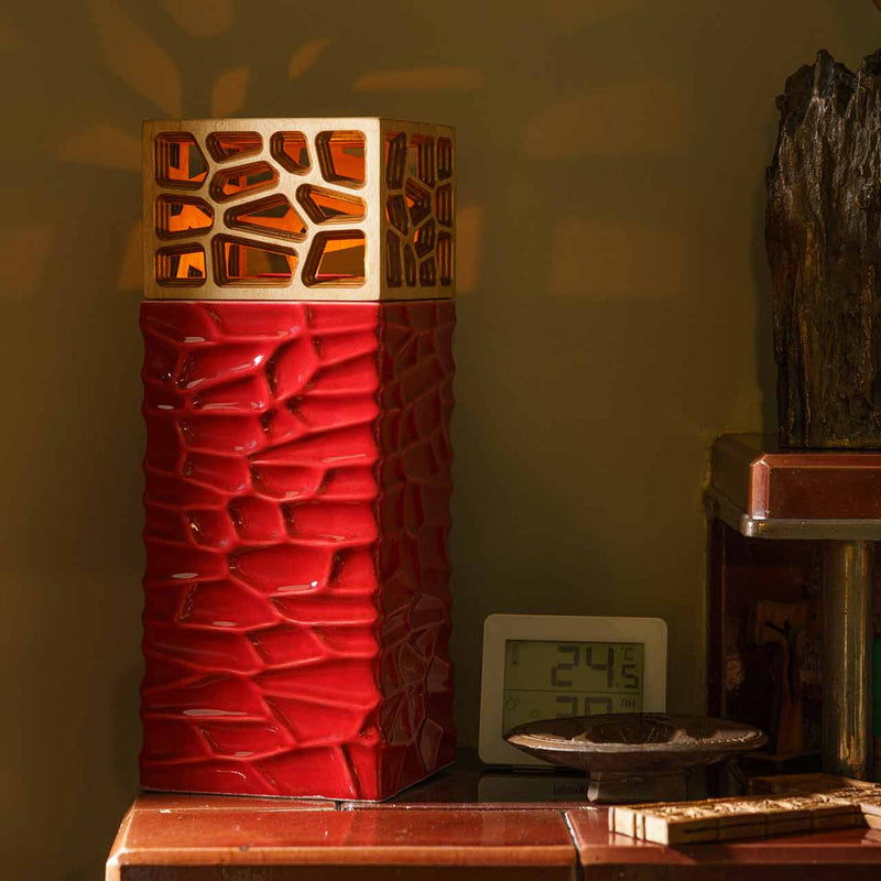 Eternal Lantern Candle Adult Cremation Urn for Ashes in Red