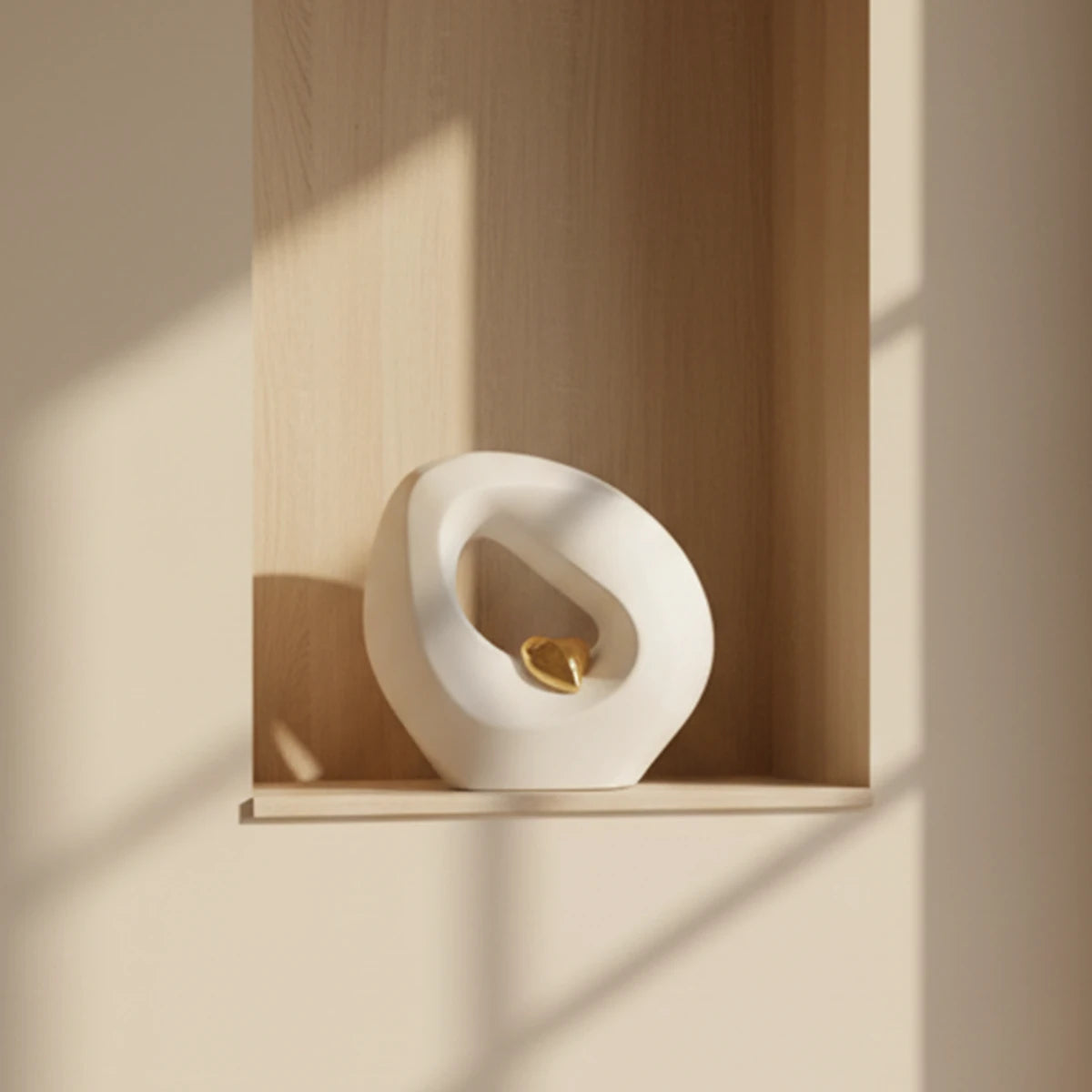 Eternal Love Medium Urn for Ashes in White and Gold