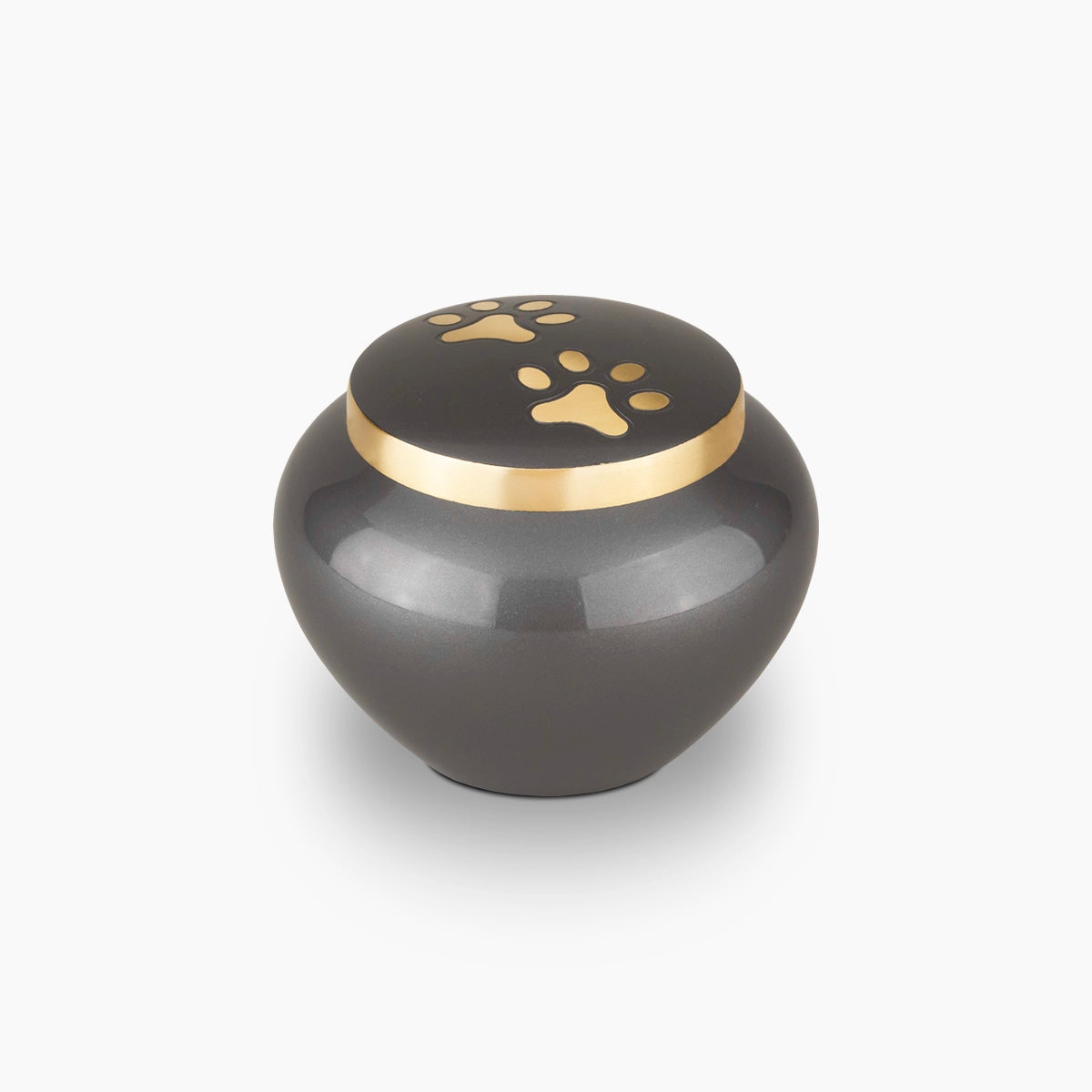 Eternal Pawprints Pet Urn for Ashes in Graphite and Gold Small