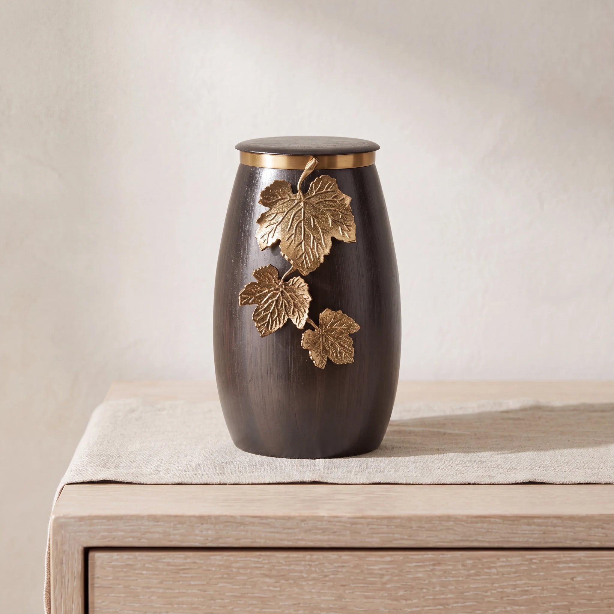 Eternal Vine Metal Adult Cremation Urn for Ashes in Grey and Gold