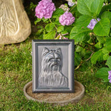 Female Yorkie Portrait Dog Urn for Ashes in Matte Black
