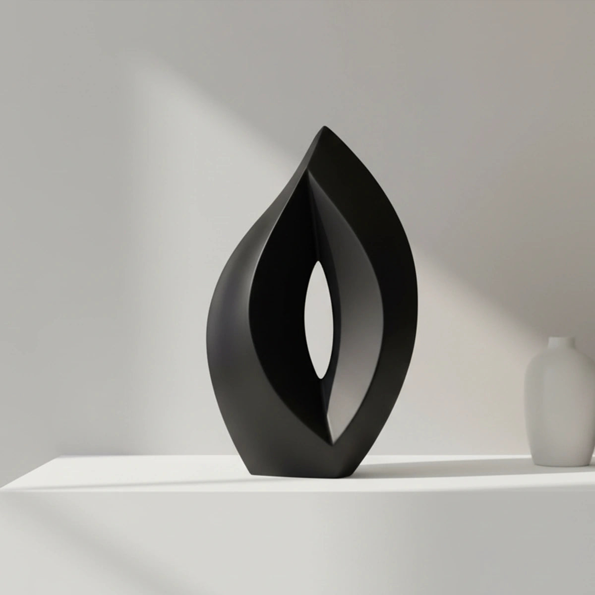 Flame Adult Cremation Urn for Ashes in Black