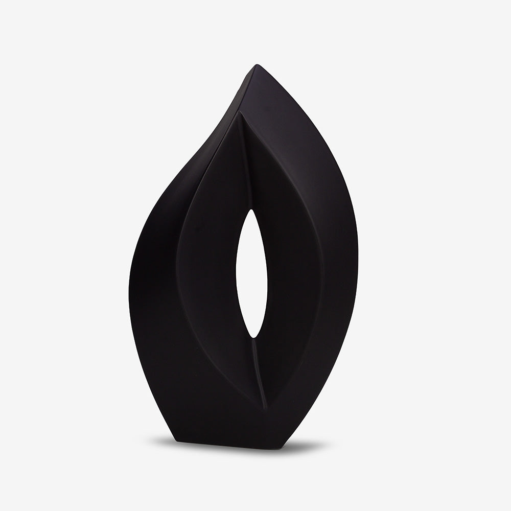 Flame Adult Cremation Urn for Ashes in Black