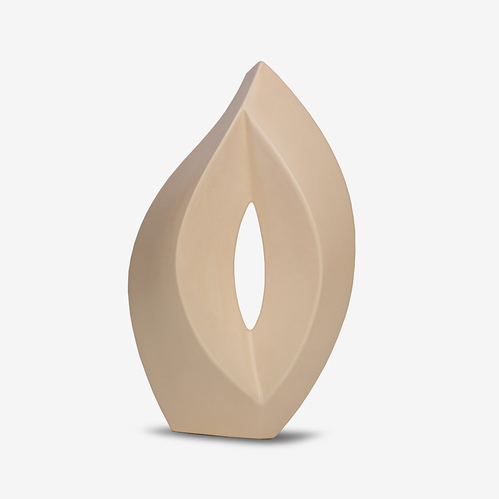 Flame Adult Cremation Urn for Ashes in Cream
